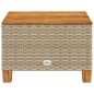vidaXL Gartentisch Beige 55x55x36 cm Poly Rattan Akazienholz vidaXL Gartentisch Beige 55x55x36 cm Poly Rattan Akazienholz