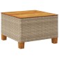 vidaXL Gartentisch Beige 55x55x36 cm Poly Rattan Akazienholz vidaXL Gartentisch Beige 55x55x36 cm Poly Rattan Akazienholz