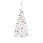 Künstlicher Halber Weihnachtsbaum mit LEDs & Kugeln Weiß 240 cm Künstlicher Halber Weihnachtsbaum mit LEDs & Kugeln Weiß 240 cm