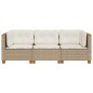 vidaXL Gartensofa mit Kissen 3-Sitzer Beige Poly Rattan vidaXL Gartensofa mit Kissen 3-Sitzer Beige Poly Rattan