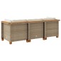 vidaXL Gartensofa mit Kissen 3-Sitzer Beige Poly Rattan vidaXL Gartensofa mit Kissen 3-Sitzer Beige Poly Rattan
