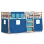 vidaXL Etagenbett mit Vorhängen Blau 75x190 cm Massivholz Kiefer vidaXL Etagenbett mit Vorhängen Blau 75x190 cm Massivholz Kiefer