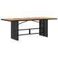 vidaXL Gartentisch mit Holzplatte Schwarz 190x80x75 cm Poly Rattan vidaXL Gartentisch mit Holzplatte Schwarz 190x80x75 cm Poly Rattan