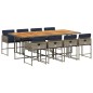 vidaXL 9-tlg. Garten-Essgruppe mit Kissen Grau Poly Rattan vidaXL 9-tlg. Garten-Essgruppe mit Kissen Grau Poly Rattan