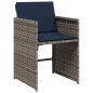 vidaXL 9-tlg. Garten-Essgruppe mit Kissen Grau Poly Rattan vidaXL 9-tlg. Garten-Essgruppe mit Kissen Grau Poly Rattan