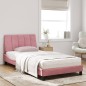vidaXL Bett mit Matratze Rosa 100x200 cm Samt vidaXL Bett mit Matratze Rosa 100x200 cm Samt