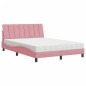 vidaXL Bett mit Matratze Rosa 140x200 cm Samt