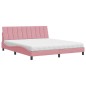 vidaXL Bett mit Matratze Rosa 180x200 cm Samt vidaXL Bett mit Matratze Rosa 180x200 cm Samt