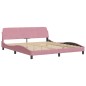 vidaXL Bett mit Matratze Rosa 180x200 cm Samt vidaXL Bett mit Matratze Rosa 180x200 cm Samt