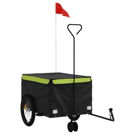 vidaXL Fahrradanhänger Schwarz und Grün 45 kg Eisen