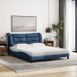 vidaXL Bett mit Matratze Blau 160x200 cm Stoff vidaXL Bett mit Matratze Blau 160x200 cm Stoff
