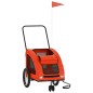 vidaXL Fahrradanhänger Hunde Orange und Grau Oxford-Gewebe und Eisen vidaXL Fahrradanhänger Hunde Orange und Grau Oxford-Gewebe und Eisen