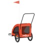 vidaXL Fahrradanhänger Hunde Orange und Grau Oxford-Gewebe und Eisen vidaXL Fahrradanhänger Hunde Orange und Grau Oxford-Gewebe und Eisen