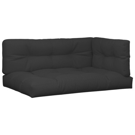 vidaXL Palettenkissen 5-tlg. Schwarz Stoff