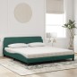 vidaXL Bett mit Matratze Dunkelgrün 180x200 cm Samt vidaXL Bett mit Matratze Dunkelgrün 180x200 cm Samt