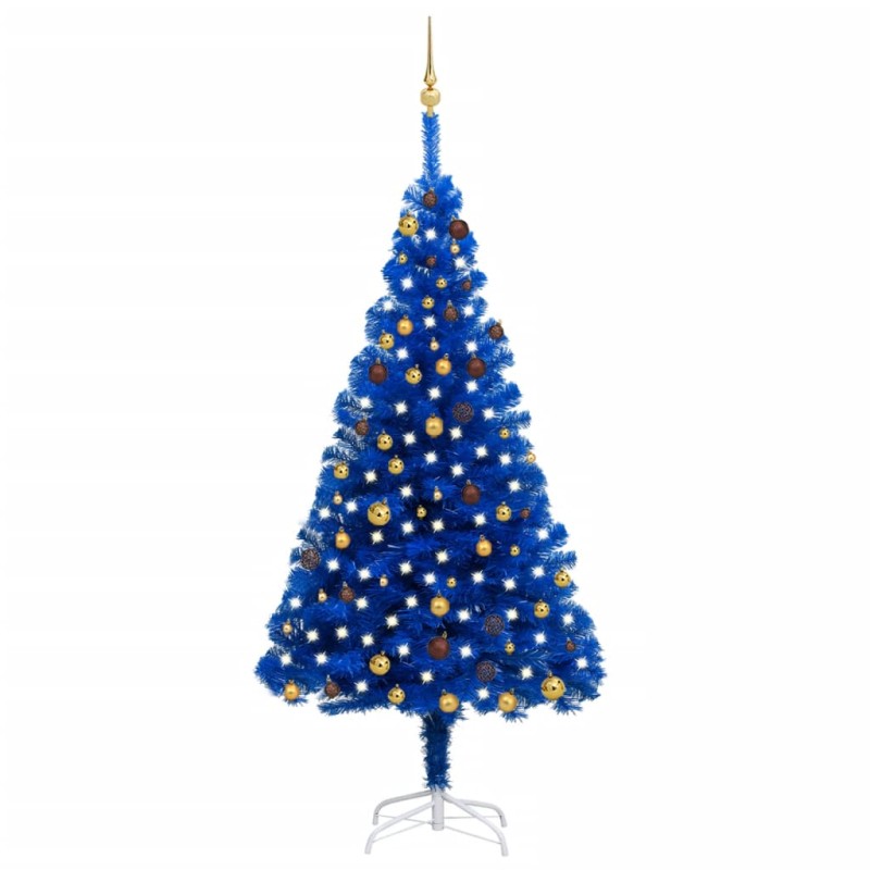vidaXL Künstlicher Weihnachtsbaum Beleuchtung & Kugeln Blau 210 cm vidaXL Künstlicher Weihnachtsbaum Beleuchtung & Kugeln Blau 210 cm