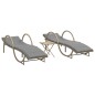 vidaXL Sonnenliegen 2 Stk. mit Tisch Beige Poly Rattan vidaXL Sonnenliegen 2 Stk. mit Tisch Beige Poly Rattan