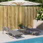 vidaXL Sonnenliegen 2 Stk. mit Tisch Beige Poly Rattan vidaXL Sonnenliegen 2 Stk. mit Tisch Beige Poly Rattan