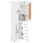 Highboard Hochglanz-Weiß 69,5x34x180 cm Holzwerkstoff Highboard Hochglanz-Weiß 69,5x34x180 cm Holzwerkstoff