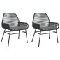 vidaXL Gartenstühle 2 Stk. mit Kissen Schwarz Poly Rattan vidaXL Gartenstühle 2 Stk. mit Kissen Schwarz Poly Rattan