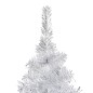 Künstlicher Weihnachtsbaum mit LEDs & Kugeln Silbern 210 cm PET Künstlicher Weihnachtsbaum mit LEDs & Kugeln Silbern 210 cm PET