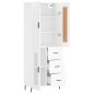 Highboard Hochglanz-Weiß 69,5x34x180 cm Holzwerkstoff Highboard Hochglanz-Weiß 69,5x34x180 cm Holzwerkstoff