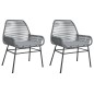 vidaXL Gartenstühle 2 Stk. mit Kissen Grau Poly Rattan vidaXL Gartenstühle 2 Stk. mit Kissen Grau Poly Rattan