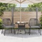 vidaXL Gartenstühle 2 Stk. mit Kissen Grau Poly Rattan vidaXL Gartenstühle 2 Stk. mit Kissen Grau Poly Rattan