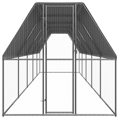 vidaXL Hühnerkäfig 2x10x2 m Verzinkter Stahl