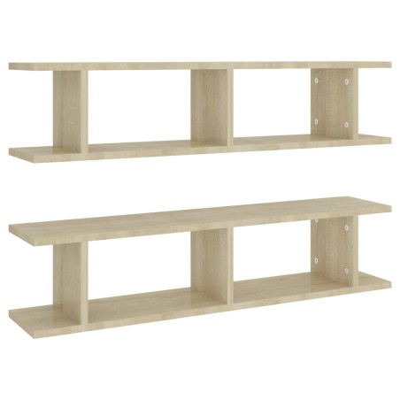 vidaXL Wandregale 2 Stk. Sonoma-Eiche 90x18x20 cm Holzwerkstoff