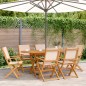 vidaXL 7-tlg. Garten-Essgruppe Stoff und Massivholz Beige vidaXL 7-tlg. Garten-Essgruppe Stoff und Massivholz Beige
