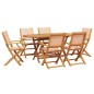 vidaXL 7-tlg. Garten-Essgruppe Stoff und Massivholz Beige vidaXL 7-tlg. Garten-Essgruppe Stoff und Massivholz Beige