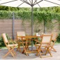 vidaXL 5-tlg. Garten-Essgruppe Stoff und Massivholz Beige vidaXL 5-tlg. Garten-Essgruppe Stoff und Massivholz Beige