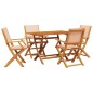 vidaXL 5-tlg. Garten-Essgruppe Stoff und Massivholz Beige vidaXL 5-tlg. Garten-Essgruppe Stoff und Massivholz Beige