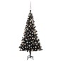 Künstlicher Weihnachtsbaum mit LEDs & Kugeln Schwarz 120 cm PVC Künstlicher Weihnachtsbaum mit LEDs & Kugeln Schwarz 120 cm PVC
