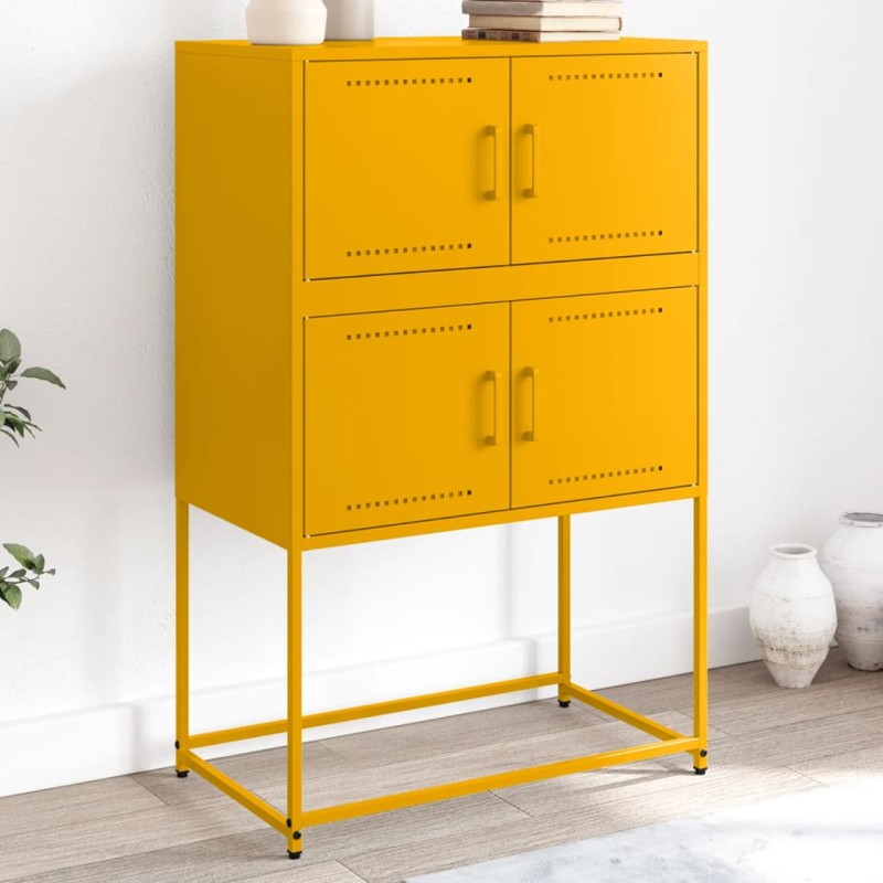 vidaXL Sideboard Senfgelb 68,5x38,5x107 cm Stahl vidaXL Sideboard Senfgelb 68,5x38,5x107 cm Stahl