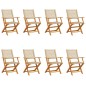 vidaXL Gartenstühle 8 Stk. Klappbar Beige Poly Rattan & Massivholz vidaXL Gartenstühle 8 Stk. Klappbar Beige Poly Rattan & Massivholz