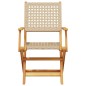 vidaXL Gartenstühle 8 Stk. Klappbar Beige Poly Rattan & Massivholz vidaXL Gartenstühle 8 Stk. Klappbar Beige Poly Rattan & Massivholz