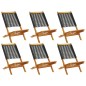 vidaXL Gartenstühle 6 Stk. Klappbar Schwarz Massivholz Akazie vidaXL Gartenstühle 6 Stk. Klappbar Schwarz Massivholz Akazie