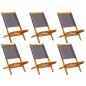 vidaXL Gartenstühle 6 Stk. Klappbar Anthrazit Stoff und Massivholz vidaXL Gartenstühle 6 Stk. Klappbar Anthrazit Stoff und Massivholz