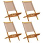 vidaXL Gartenstühle 4 Stk. Klappbar Taupe Stoff und Massivholz vidaXL Gartenstühle 4 Stk. Klappbar Taupe Stoff und Massivholz