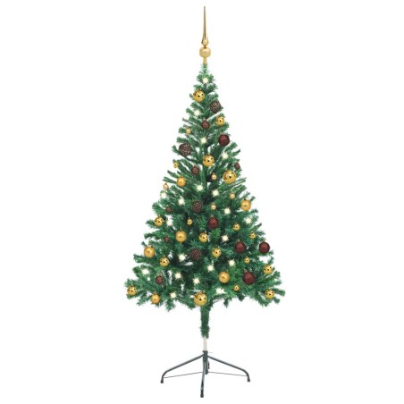 vidaXL Künstlicher Weihnachtsbaum Beleuchtung Kugeln 150cm 380 Zweige