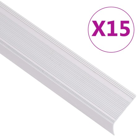 vidaXL Treppenkantenprofile in L-Form 15 Stk. Aluminium 134 cm Silbern