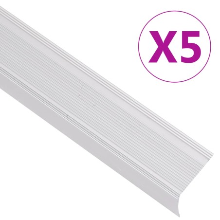 vidaXL Treppenkantenprofile in L-Form 5 Stk. Aluminium 134 cm Silbern