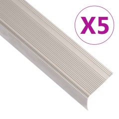 vidaXL Treppenkantenprofile in L-Form 5 Stk Aluminium 134cm Champagner