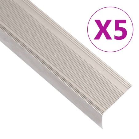 vidaXL Treppenkantenprofile in L-Form 5 Stk Aluminium 134cm Champagner