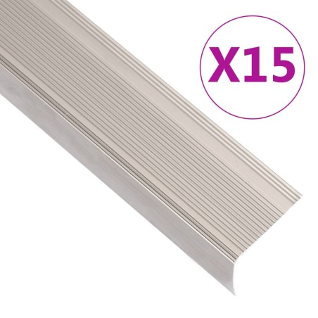 vidaXL Treppenkantenprofile L-Form 15 Stk. Aluminium 134 cm Champagner