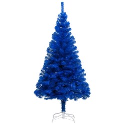 Künstlicher Weihnachtsbaum mit LEDs & Kugeln Blau 240cm PVC
