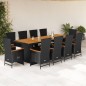vidaXL 11-tlg. Garten-Essgruppe mit Kissen Schwarz Poly Rattan vidaXL 11-tlg. Garten-Essgruppe mit Kissen Schwarz Poly Rattan