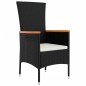 vidaXL 11-tlg. Garten-Essgruppe mit Kissen Schwarz Poly Rattan vidaXL 11-tlg. Garten-Essgruppe mit Kissen Schwarz Poly Rattan